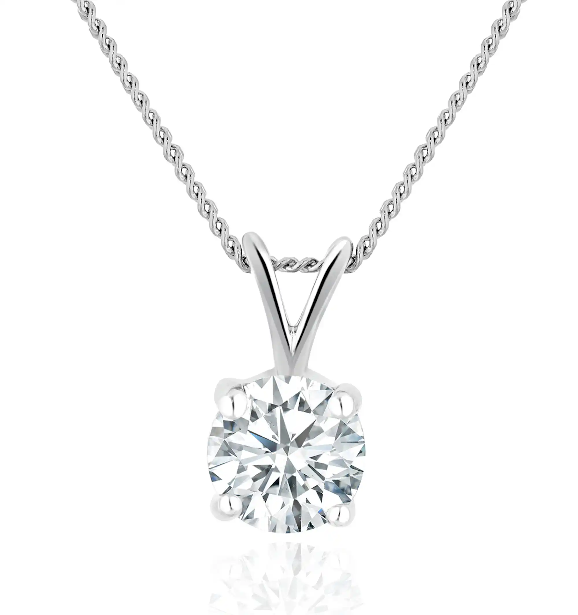 Chloe 0.50ct Lab Diamond Solitaire Necklace Pendant in 9K White Gold H/Si