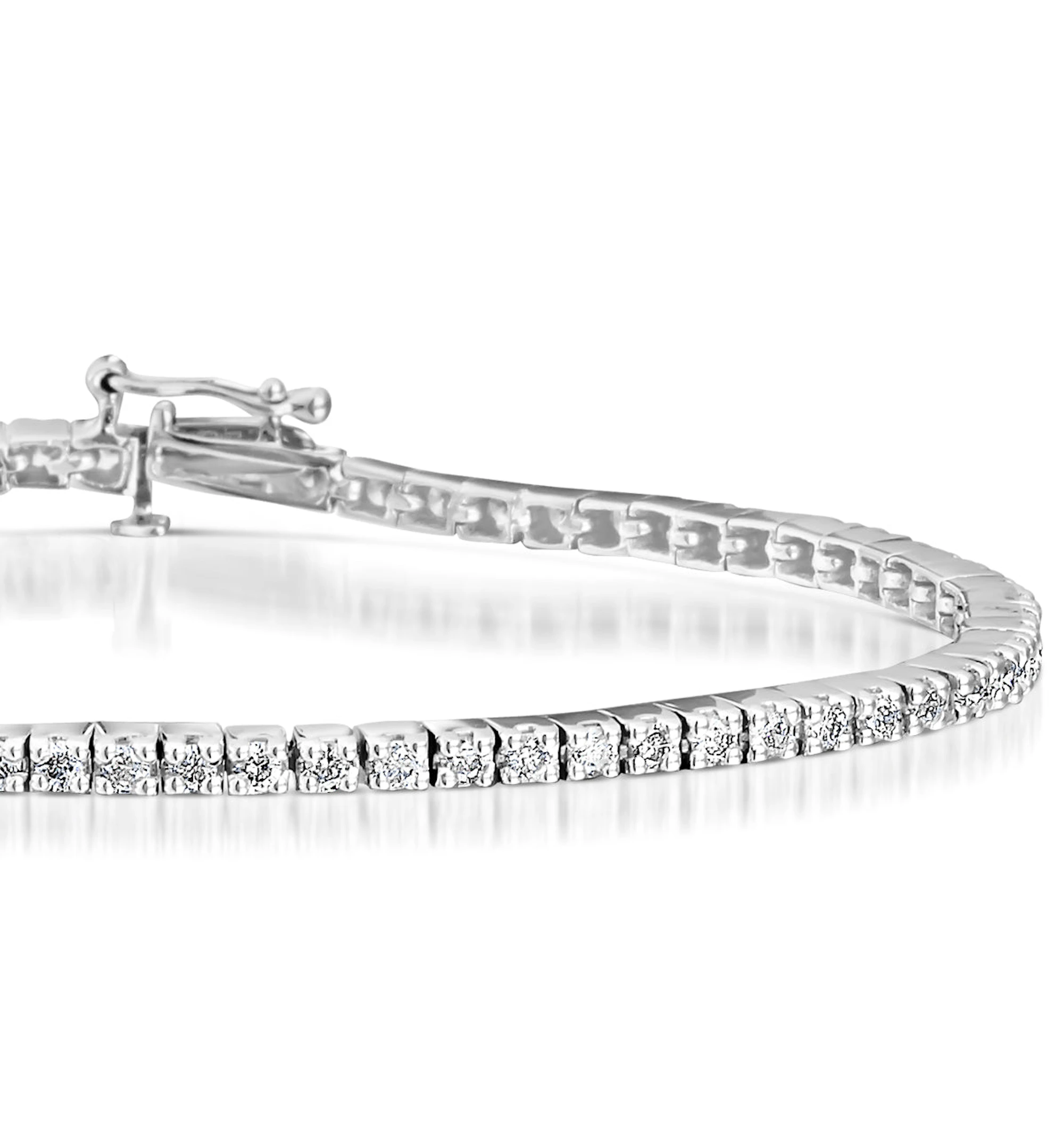 2ct Diamond Tennis Bracelet Claw Set in 9K White Gold