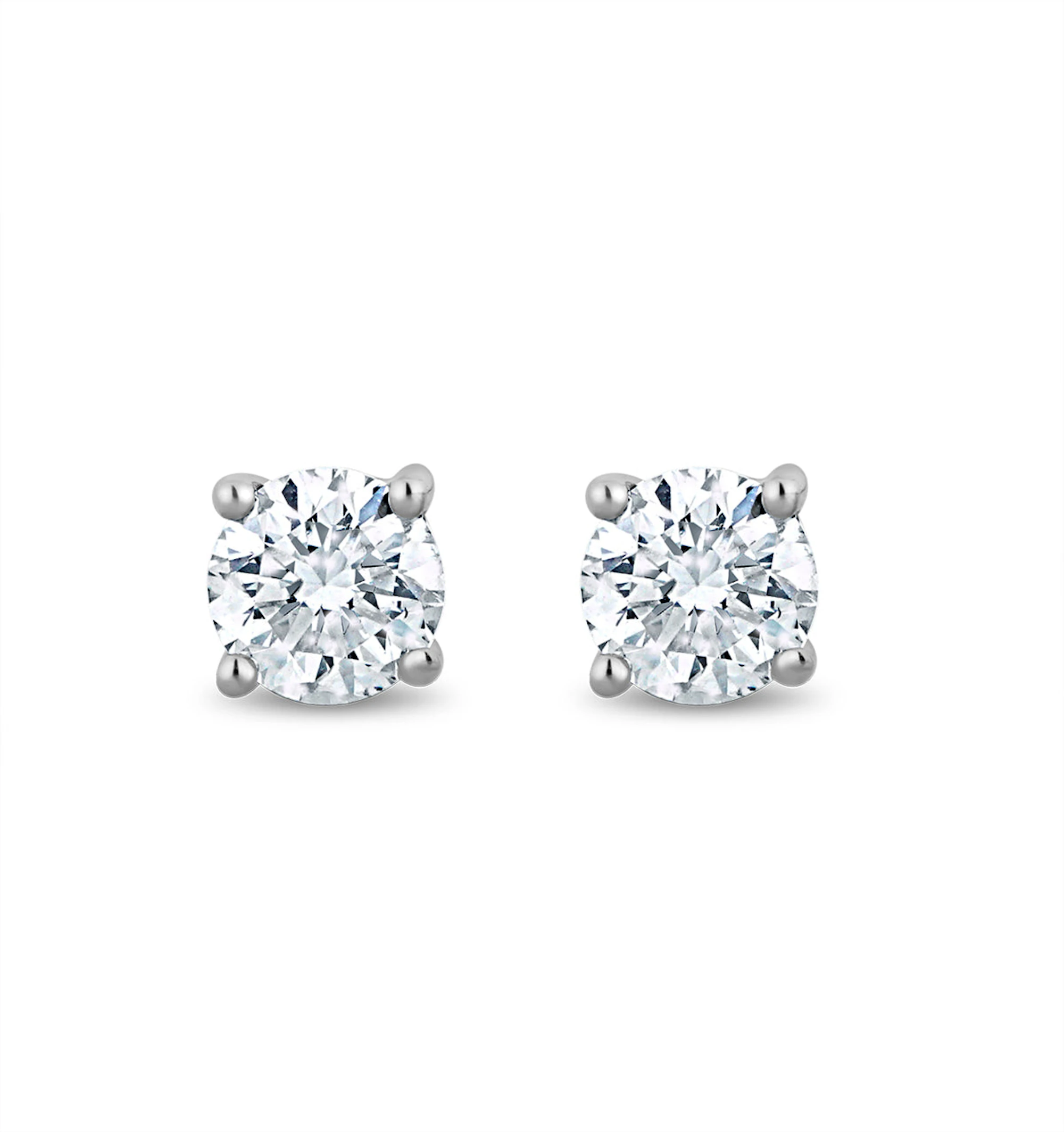 Lab Diamond Studs Earrings 0.10ct H/Si Quality in 9K White Gold - 2.4mm