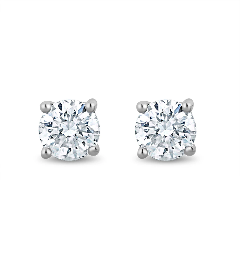 Lab Diamond Studs Earrings 0.20ct H/Si Quality in 9K White Gold - 3mm
