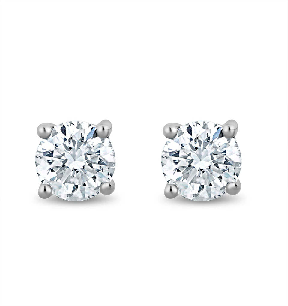 Lab Diamond Studs Earrings 0.30ct H/Si Quality in 9K White Gold - 3mm