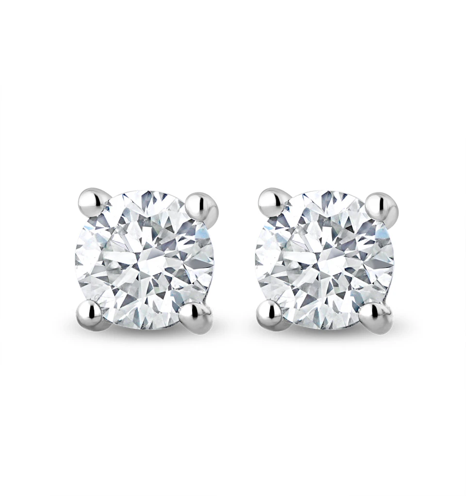 Lab Diamond Studs Earrings 0.50ct H/Si Quality in 9K White Gold - 4.2mm