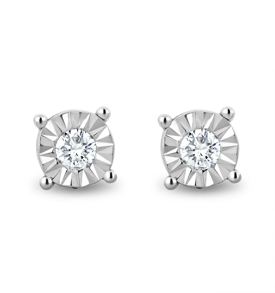 Lab Diamond Studs Earrings 5mm 0.10ct H/Si in 925 Silver