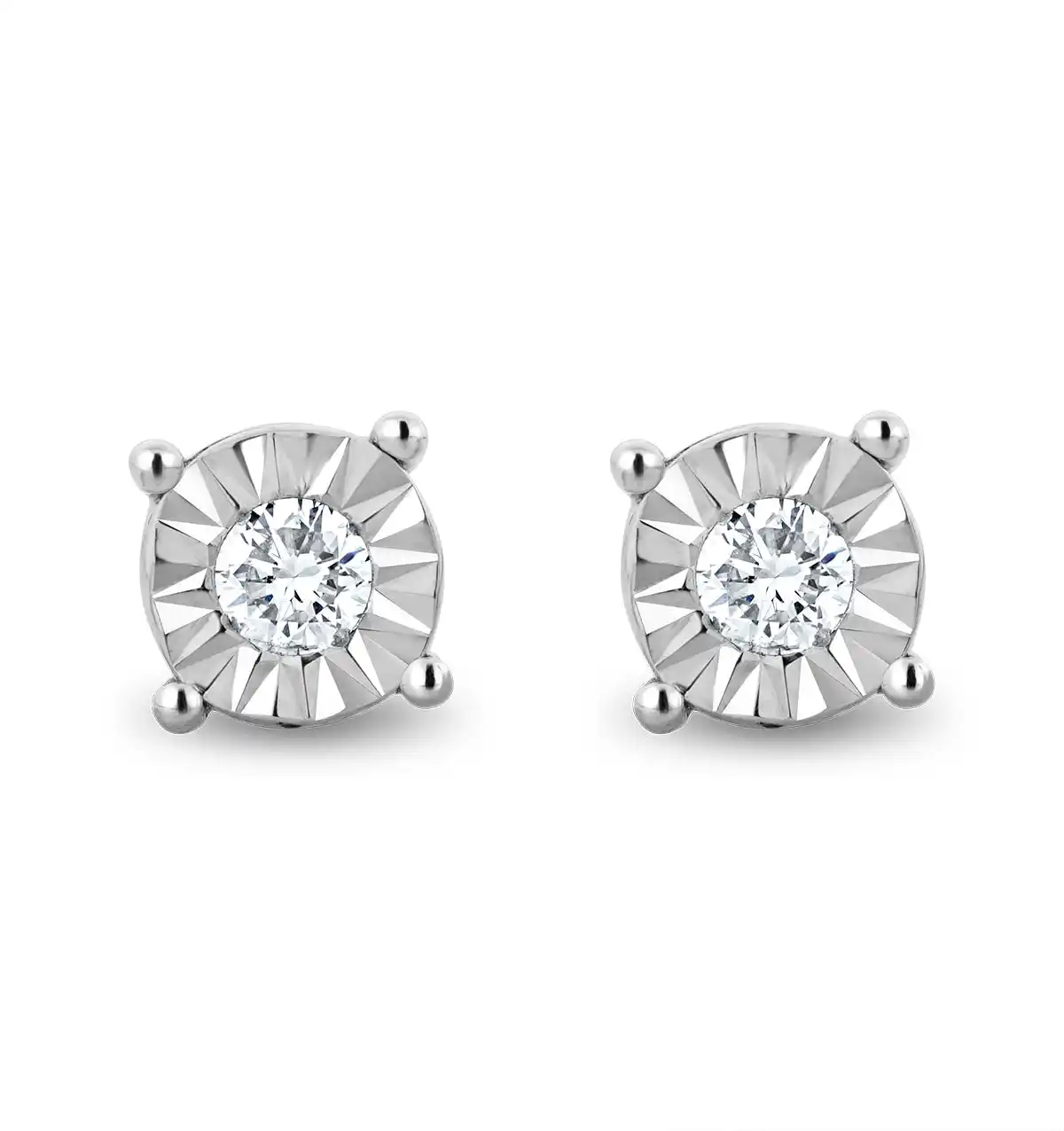 Lab Diamond Studs Earrings 5mm 0.10ct H/Si in 925 Silver