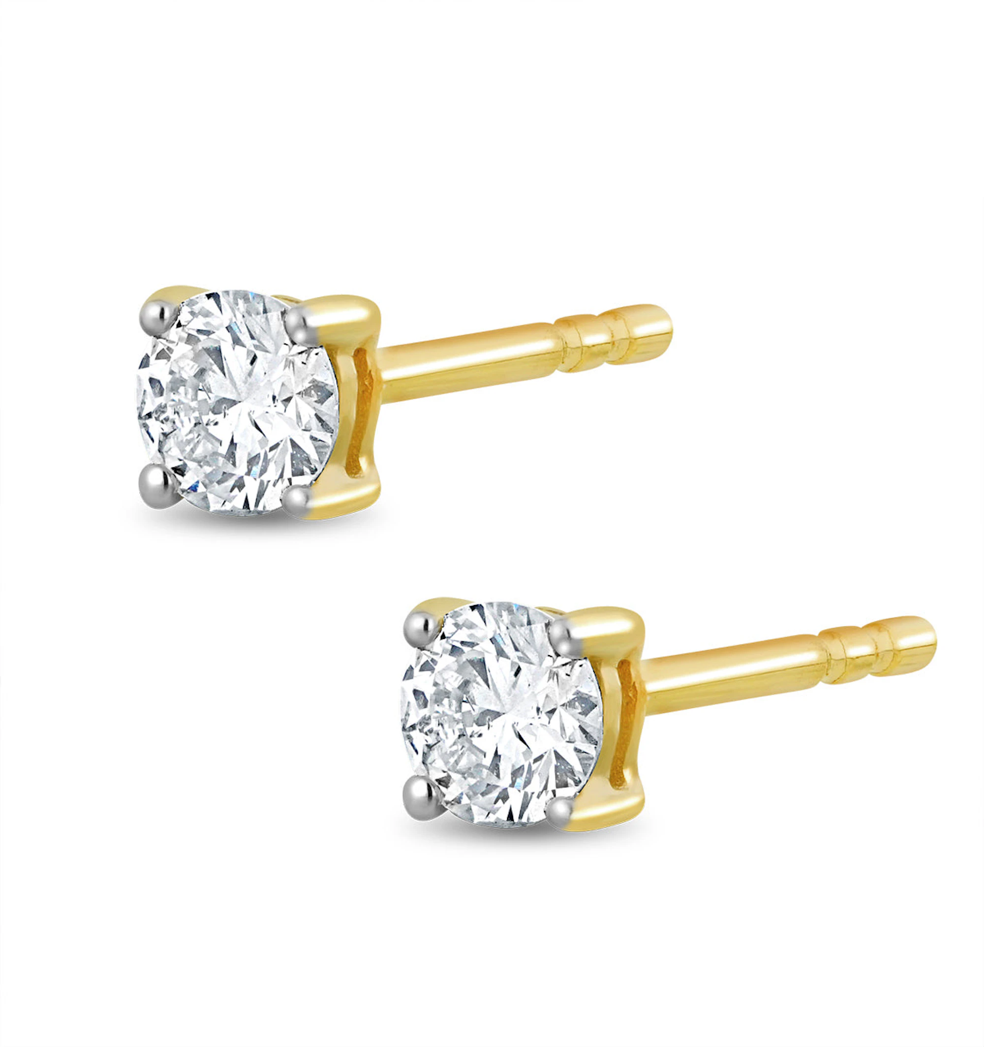 Lab Diamond Studs Earrings 0.30ct H/Si Quality in 9K Gold - 3.6mm
