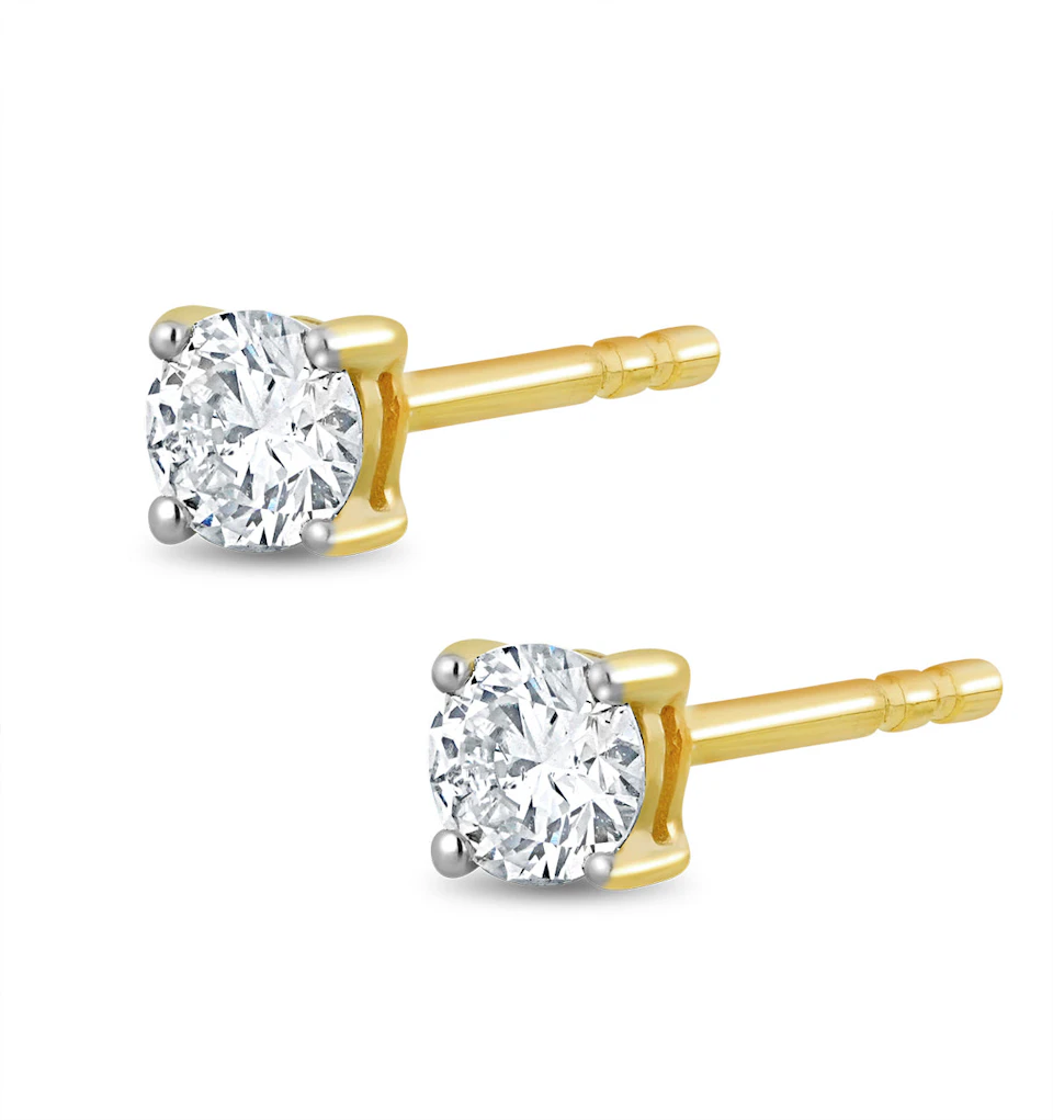 Lab Diamond Studs Earrings 0.20ct H/Si Quality in 9K Gold - 3mm