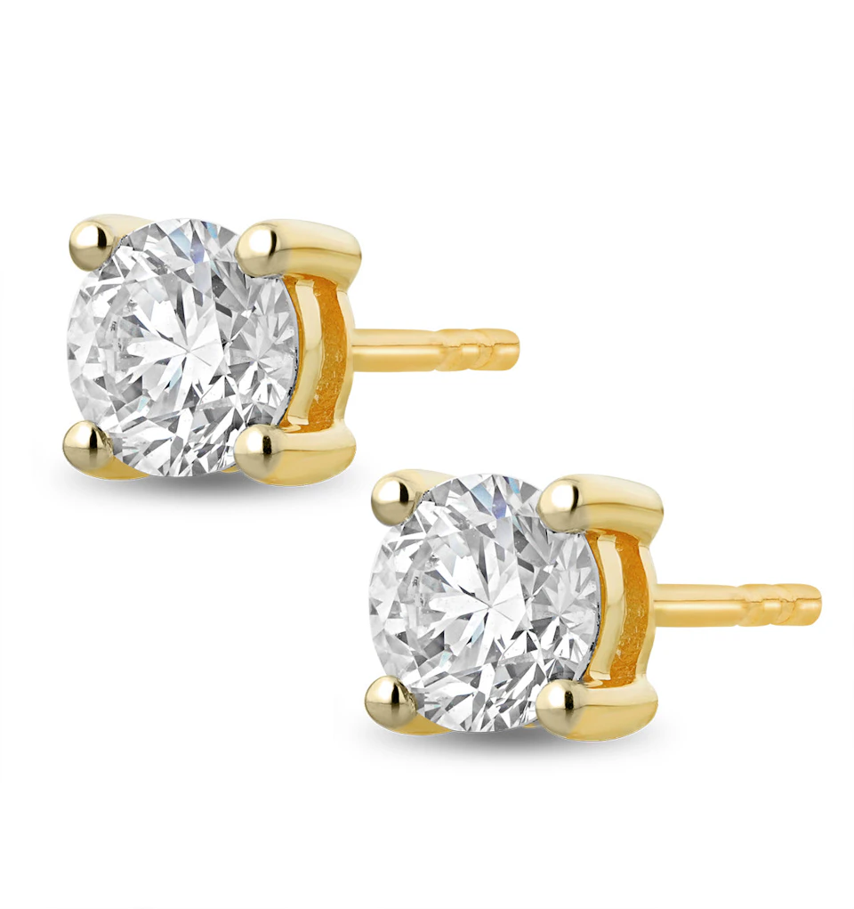 Lab Diamond Studs Earrings 0.50ct H/Si Quality in 9K Gold - 4.2mm