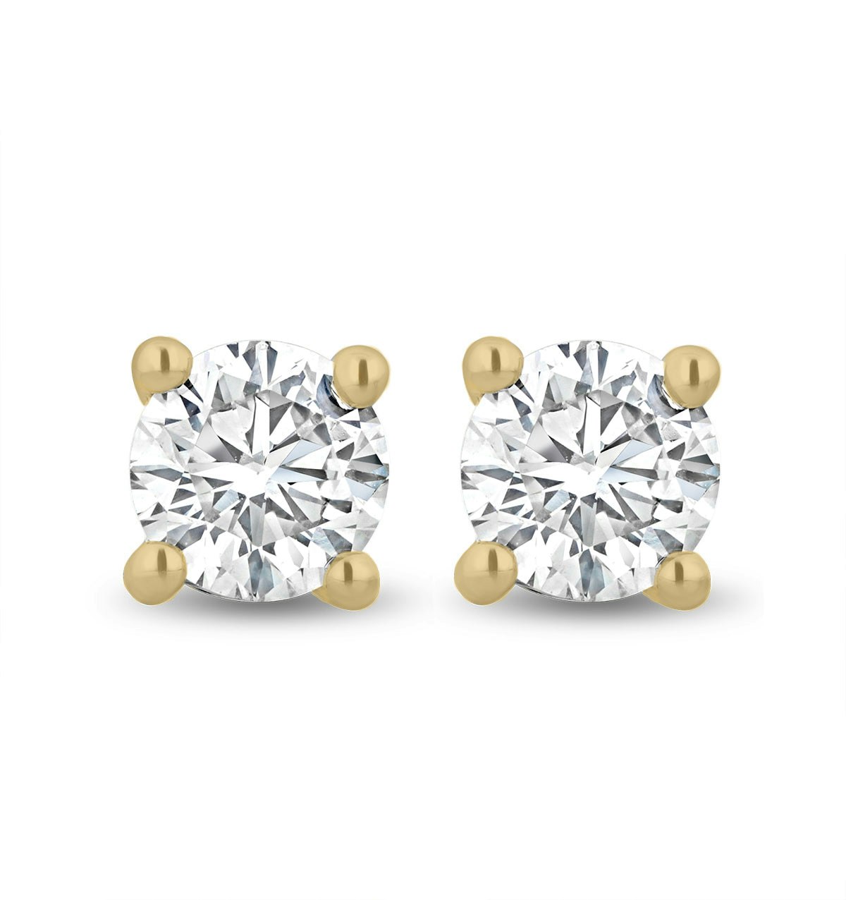 Lab Diamond Stud Earrings 0.50ct H/Si Quality in 9K Gold - 4.2mm