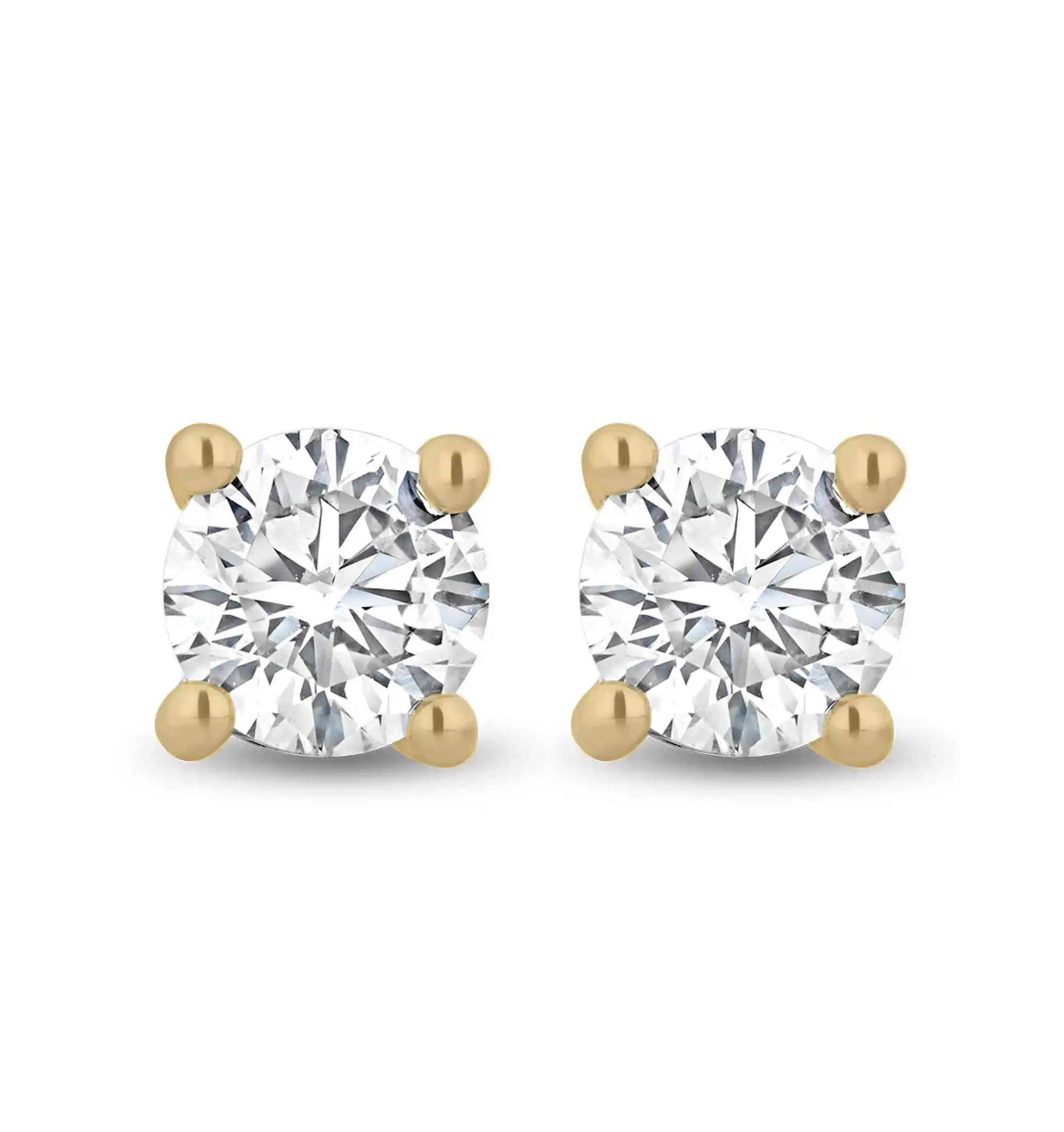 Lab Diamond Stud Earrings 0.50ct H/Si Quality in 9K Gold - 4.2mm