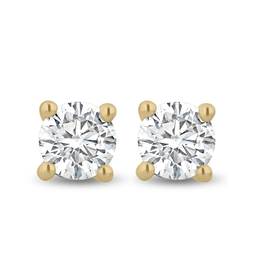 0.50ct Round Cut Lab Diamond Stud Earrings in 18K Gold Vermeil