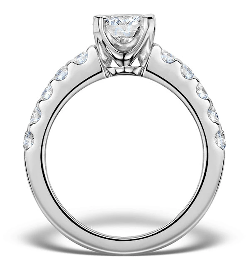 Sidestone Engagement Ring 1.50ct H/SI Diamonds in Platinum CFCO3