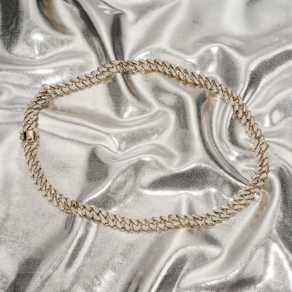 21 Inch Havana Cuban Lab Diamond Necklace 3.00ct Set in 18K Gold Vermeil