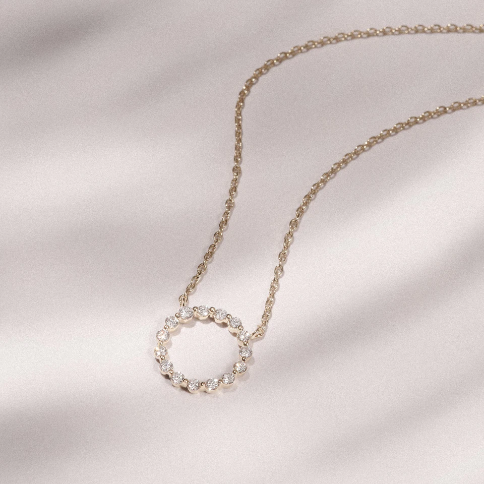 Lab Diamond Eternal Glow Circles Necklace 0.35ct in 18K Gold Vermeil