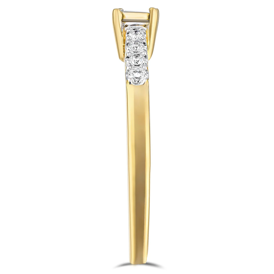 Lab Diamond Side Stone Engagement Ring 0.25ct H/Si in 18K Gold Vermeil