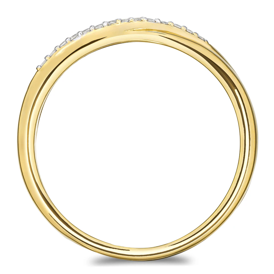 Lab Diamond Half Eternity Wave Ring 0.05ct in 18K Gold Vermeil