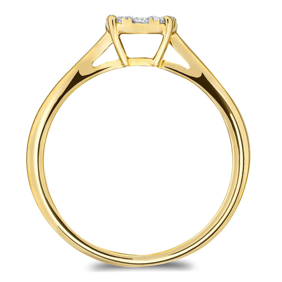 0.25ct Lab Diamond Cluster Solitaire Ring H/Si in 18K Gold Vermeil