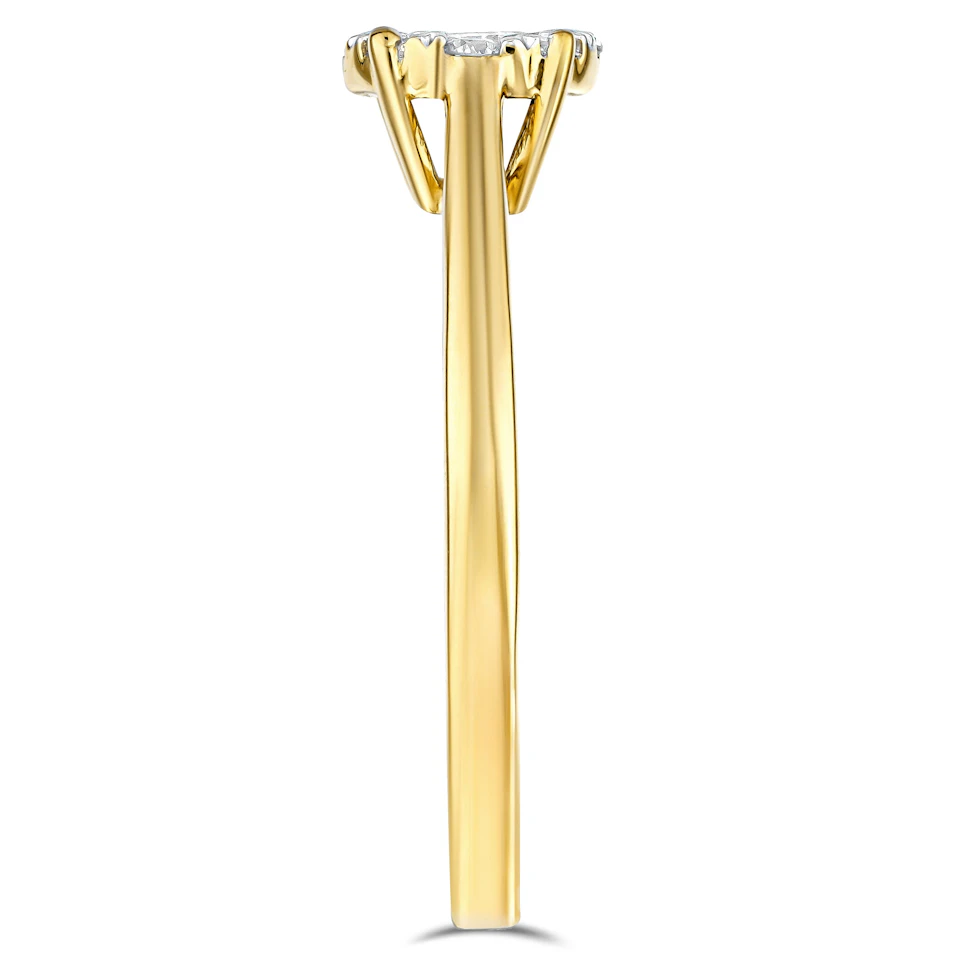 0.25ct Lab Diamond Cluster Solitaire Ring H/Si in 18K Gold Vermeil