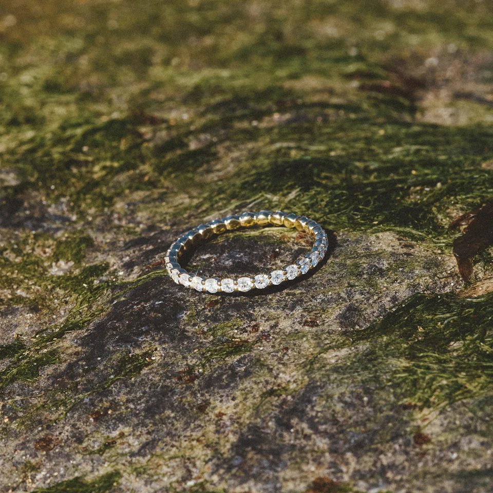 Chloe Lab Diamond 1.00ct Eternity Ring F/VS in 18K Gold Vermeil