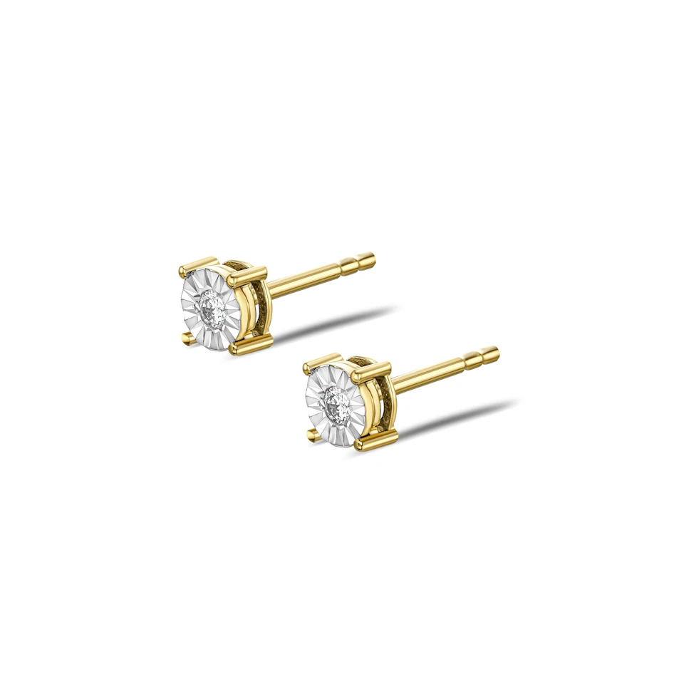 Lab Diamond Studs Earrings 5mm 0.10ct H/Si in 18K Gold Vermeil