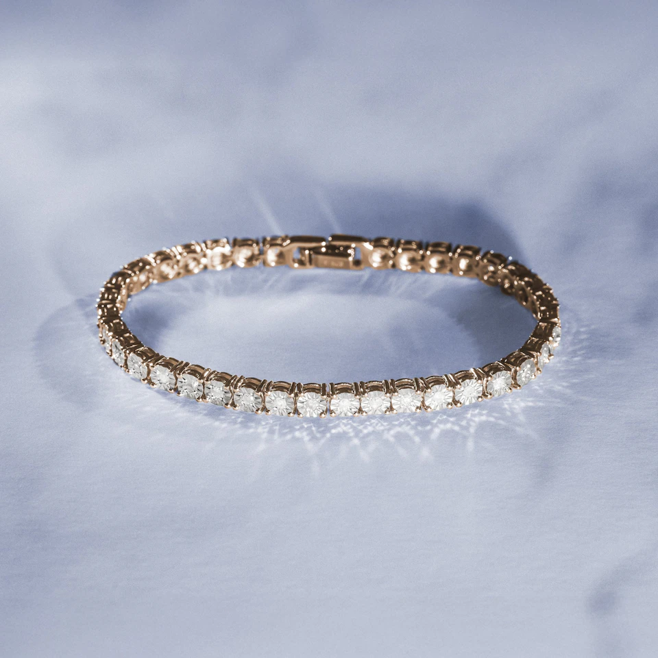Brilliance Lab Diamond Set 1.00ct Tennis Bracelet in 18K Gold Vermeil