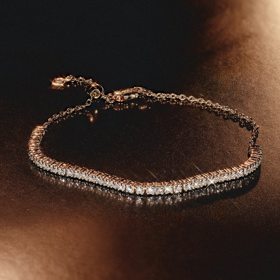 Adjustable Lab Diamond Tennis Bracelet 0.50ct in 925 Silver
