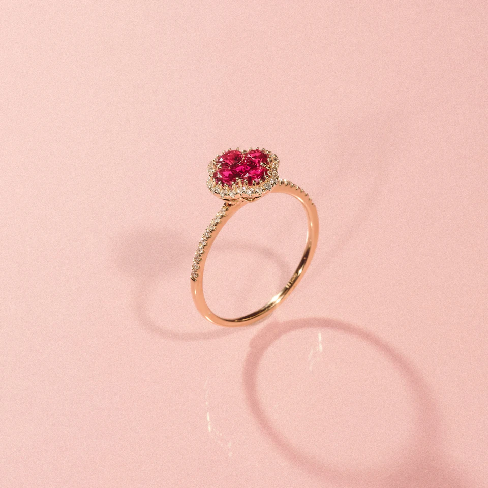 Alegria Lab Ruby Ring 0.85ct in 18k Gold Vermeil
