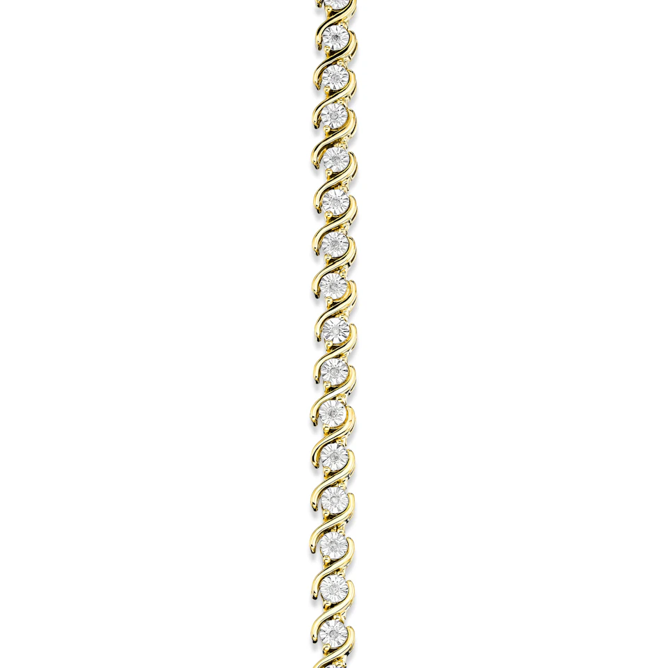 0.19ct Diamond and 18K Gold Vermeil Twist Bracelet
