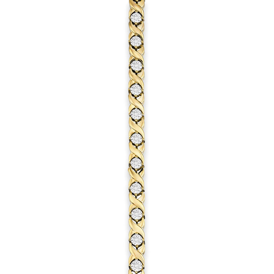 Diamond Kisses Bracelet With 0.05ct Set in 18K Gold Vermeil