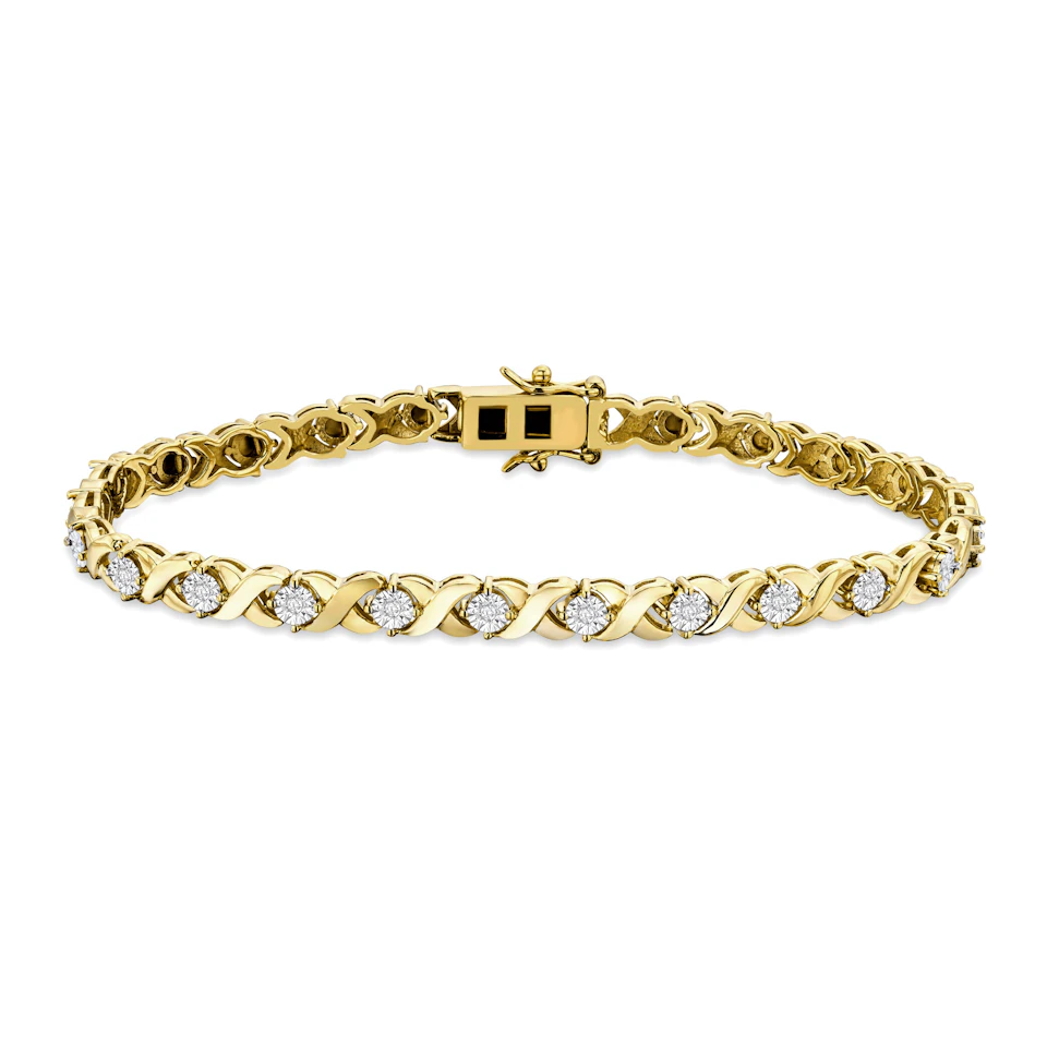 Diamond Kisses Bracelet With 0.05ct Set in 18K Gold Vermeil