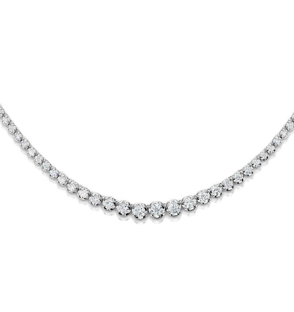 Lab Diamond Tennis Necklace 5ct H/Si Quality in 9K White Gold