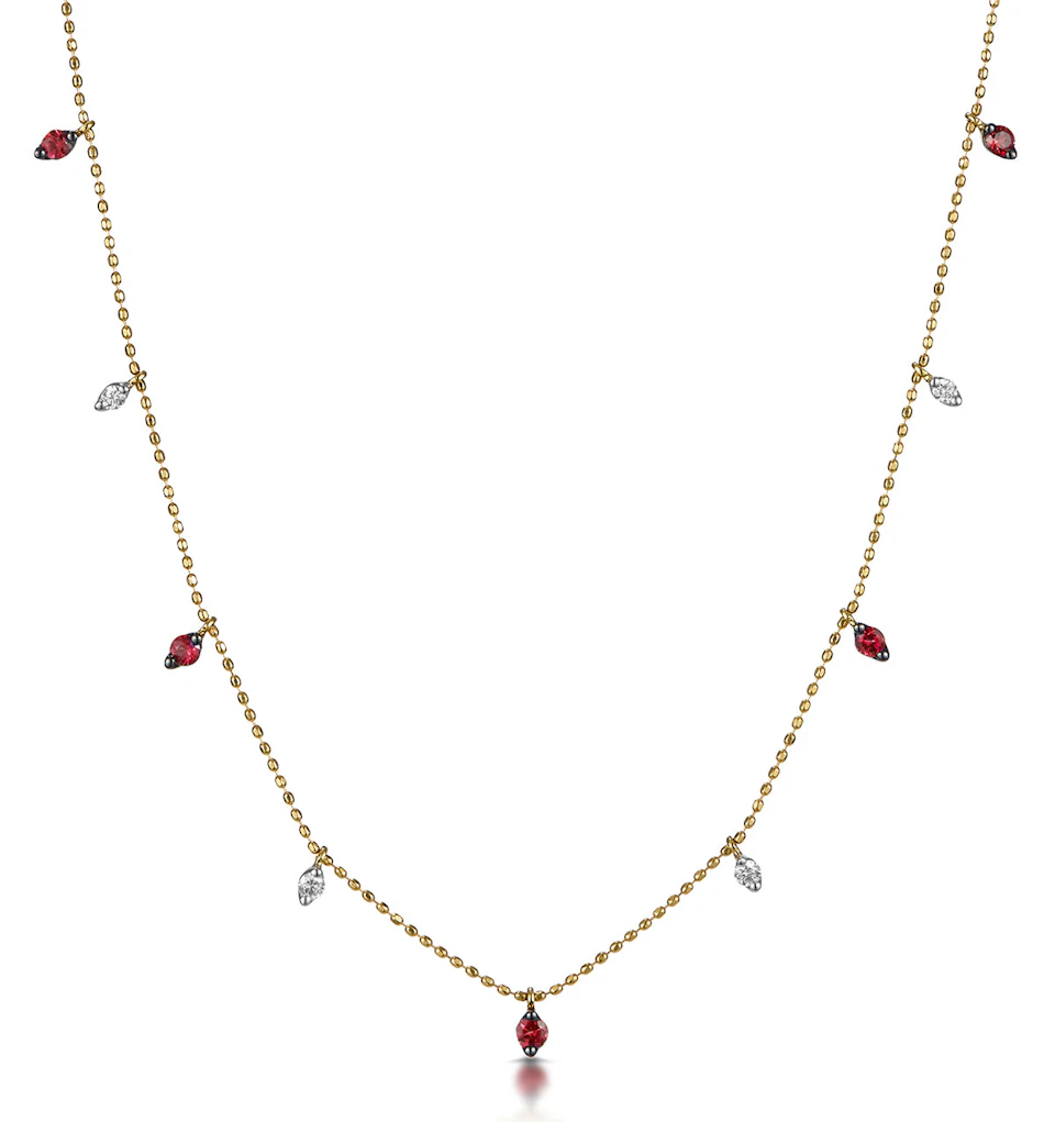 Ruby and Diamond Necklace in 18K Gold - Vivara Collection