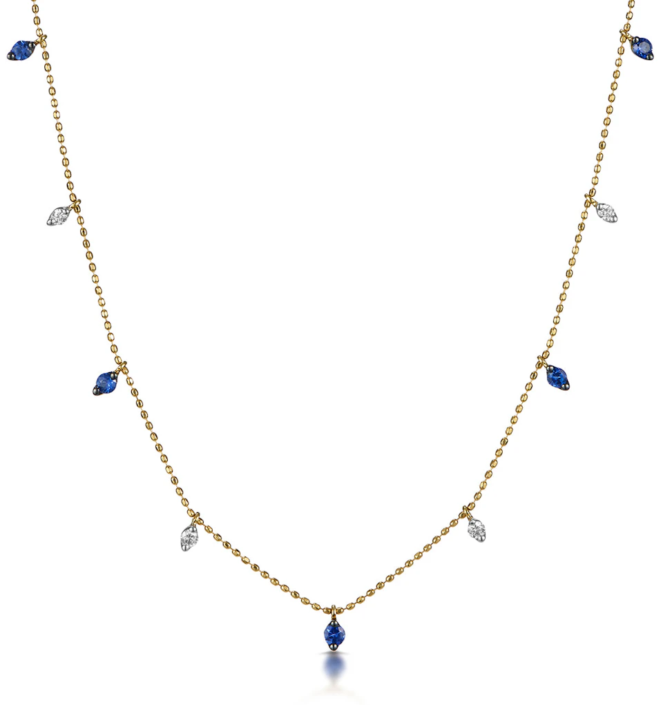 Sapphire and Diamond Necklace in 18K Gold - Vivara Collection