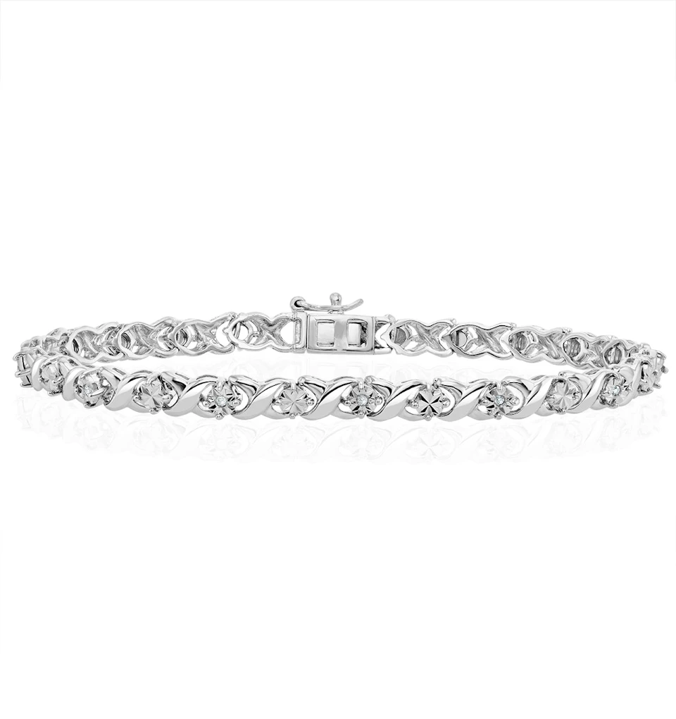 Diamond Kisses Bracelet With 0.05ct Set in 925 Silver