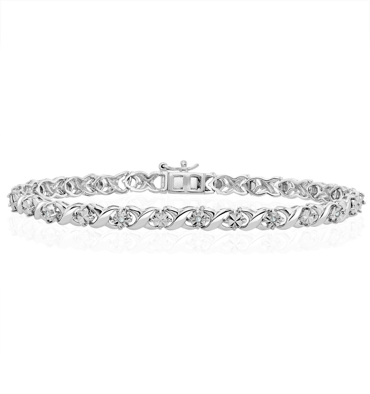 Diamond Kisses Bracelet With 0.05ct Set in 925 Silver