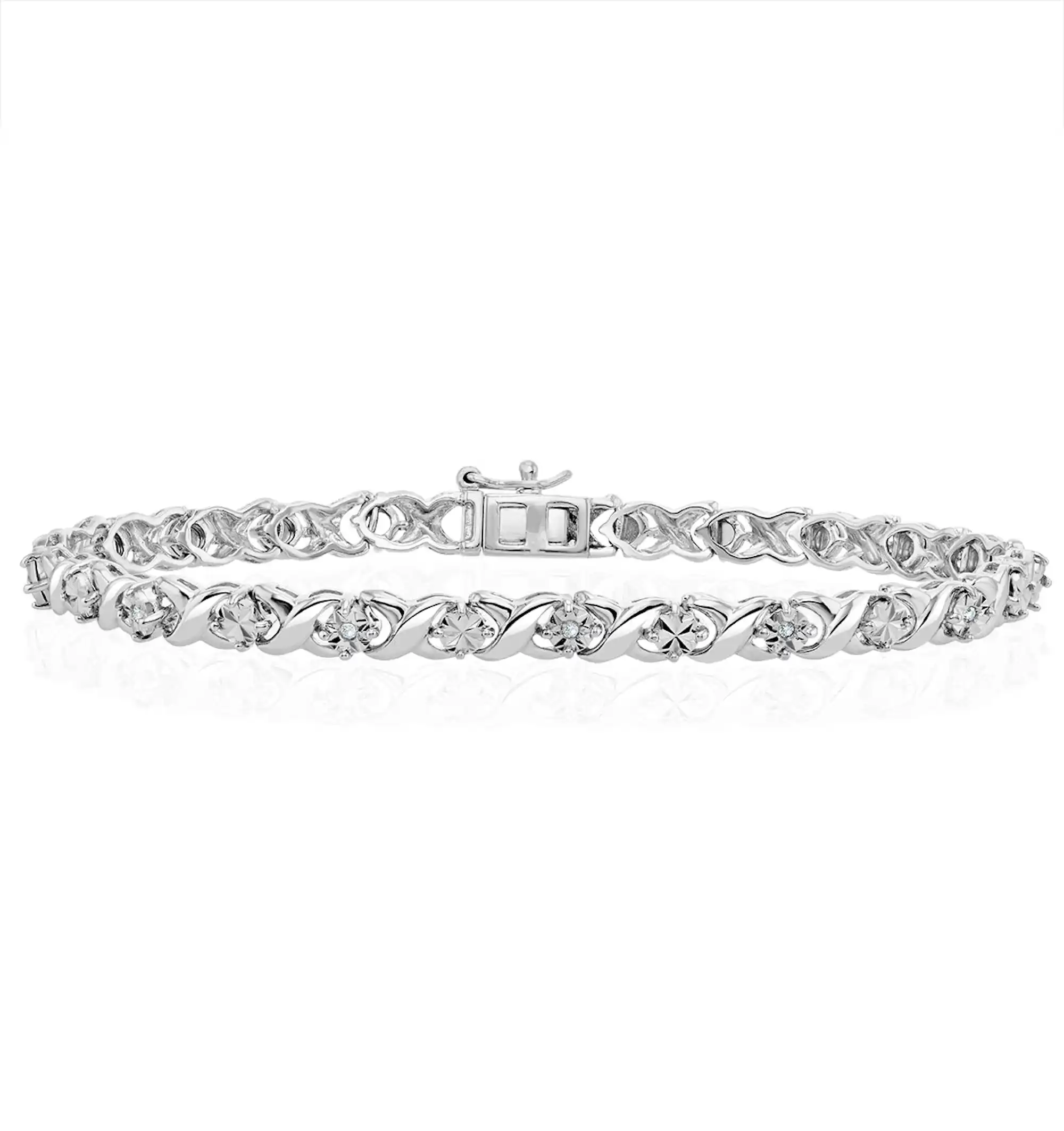 Diamond Kisses Bracelet With 0.05ct Set in 925 Silver