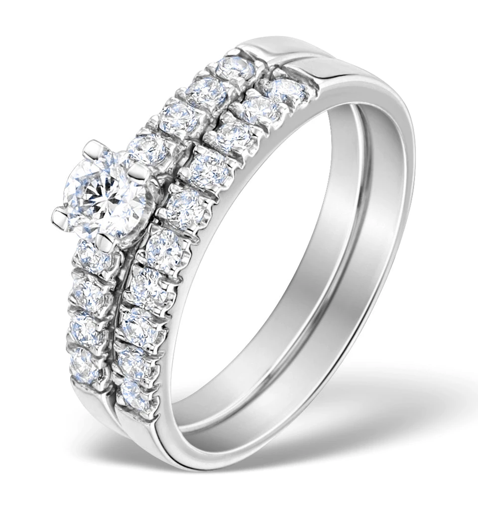 Matching Diamond Engagement and Wedding Ring 0.66ct 18K Gold
