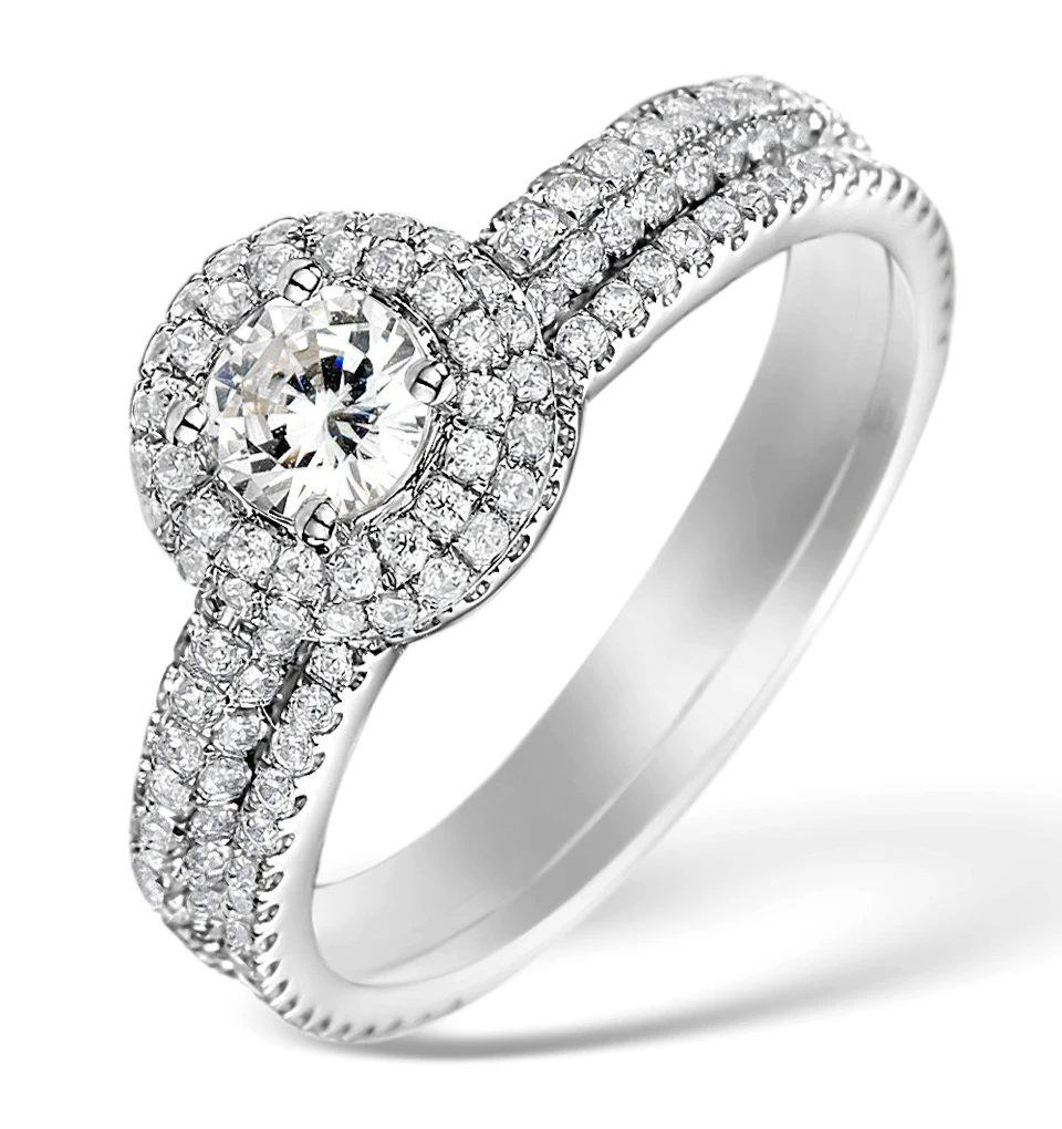 Matching Lab Diamond Engagement - Wedding Ring 1.50ct VS1 18K White Gold
