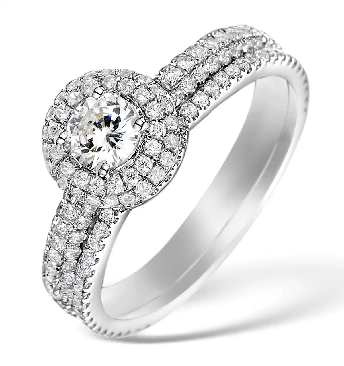 Matching Lab Diamond Engagement - Wedding Ring 1.50ct VS1 18K White Gold