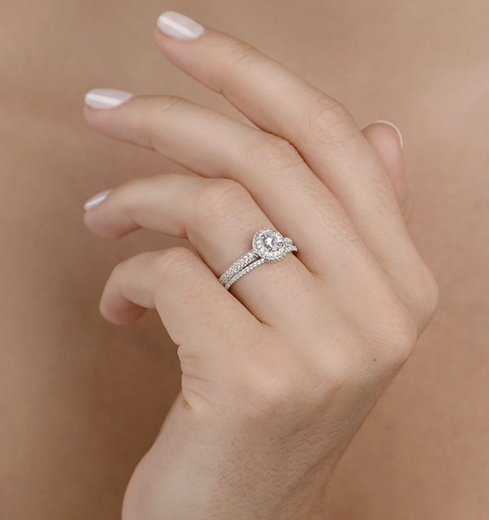 Matching Lab Diamond Engagement - Wedding Ring 1.50ct VS1 18K White Gold