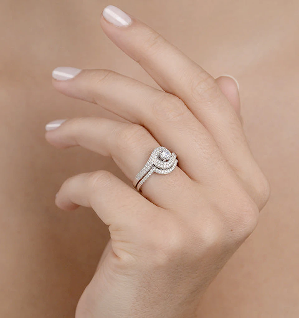 Matching Lab Diamond Engagement - Wedding Ring 1.25ct VS1 18K White Gold