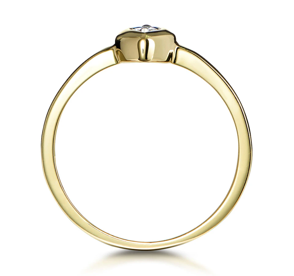 Single Stone Diamond Apsis Ring in 9K Gold