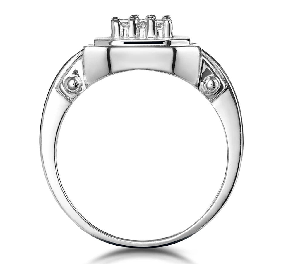 0.25ct Diamond Pave Ring in 9K White Gold - SIZE M 1/2