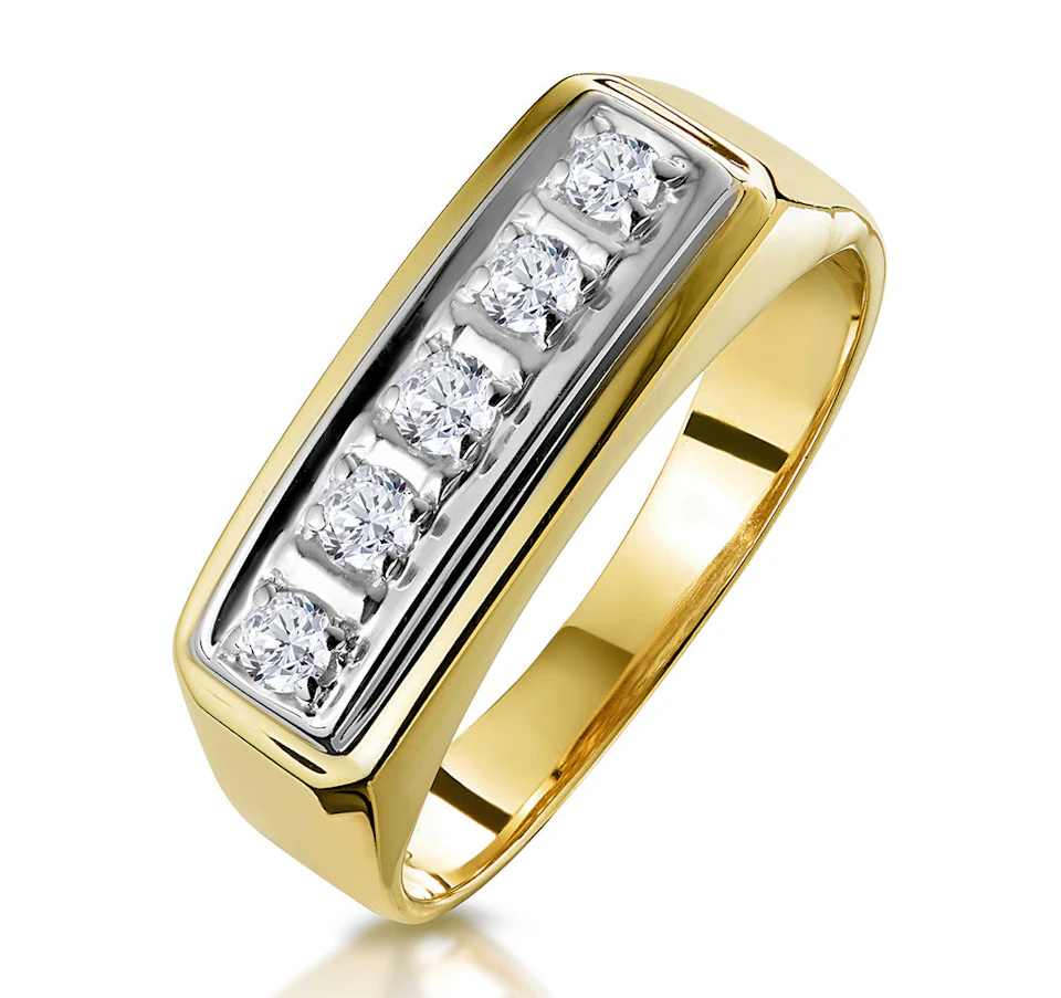 Five Stone Diamond Half Eternity Ring in 9K Gold