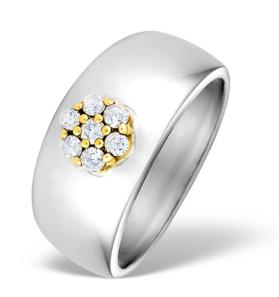 9K White Gold Diamond Pave Set Ring - E3667