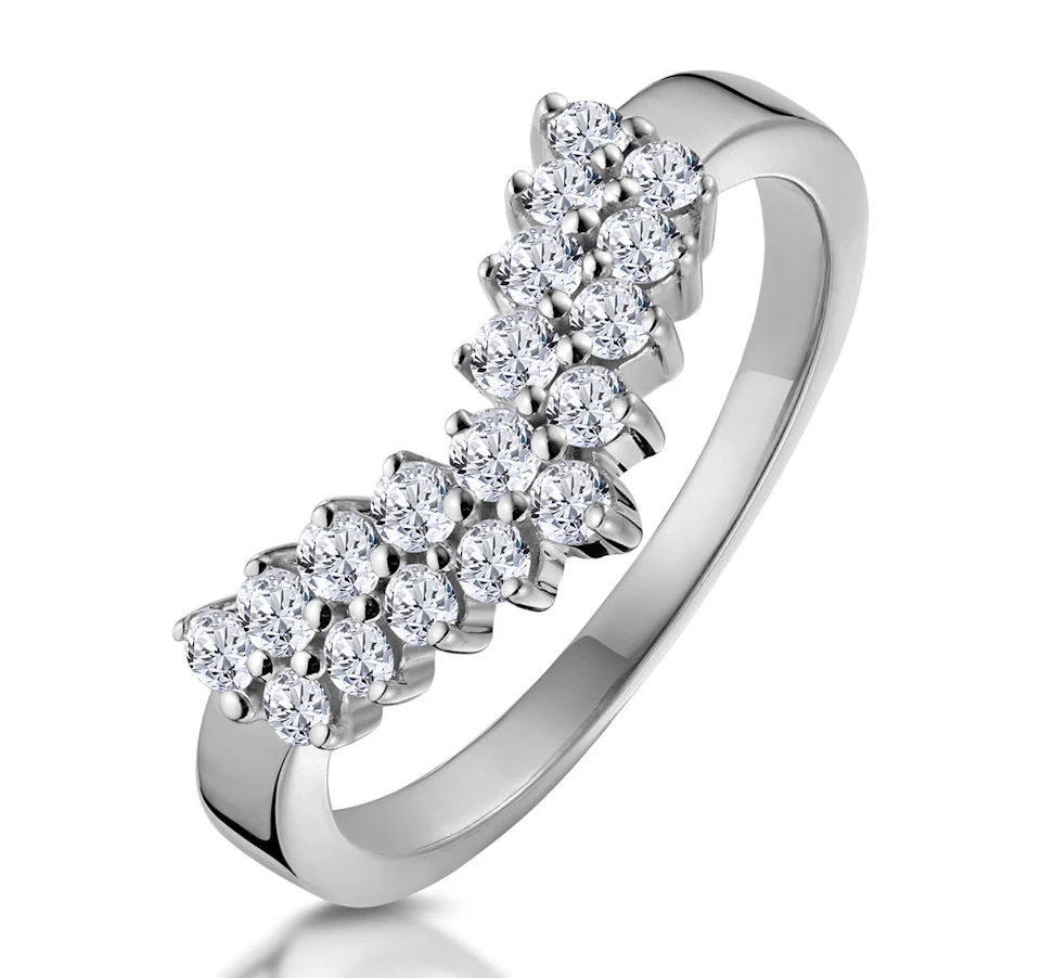 Diamond Wishbone Ring 0.45ct in 9K White Gold