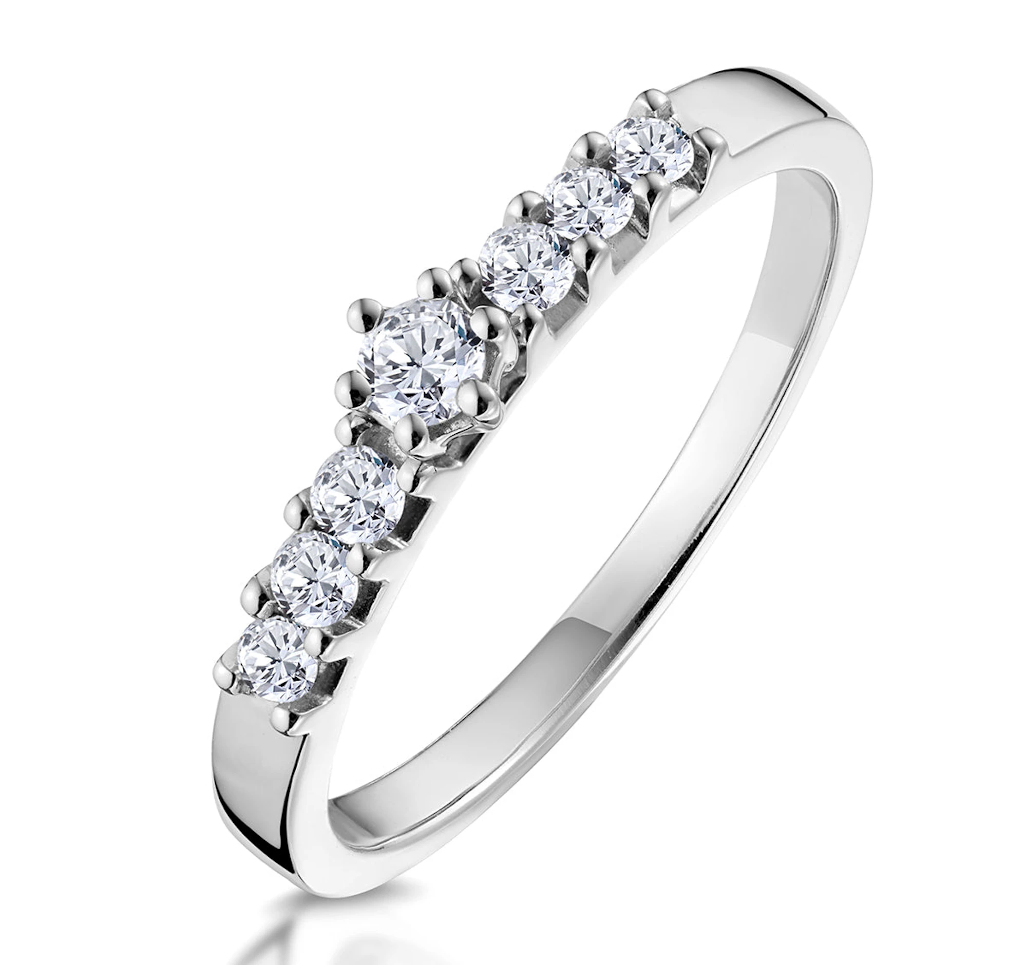 Sidestone Engagement Ring With 0.33ct of Diamonds set in 9K White Gold
