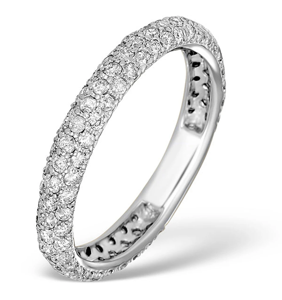 9K White Gold Diamond Full Eternity Ring 1.00ct - E5213