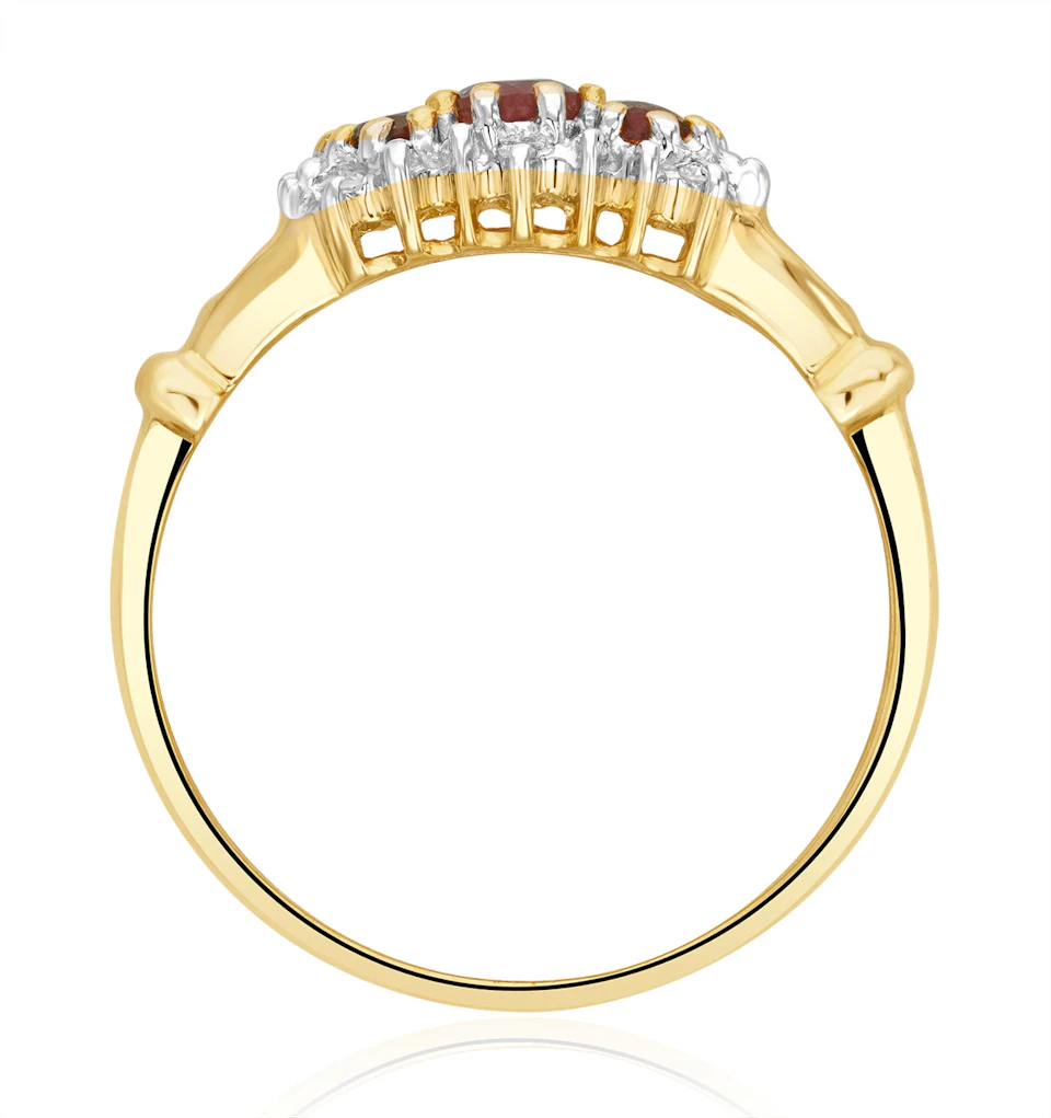Ruby 0.34ct And Diamond 9K Gold Ring