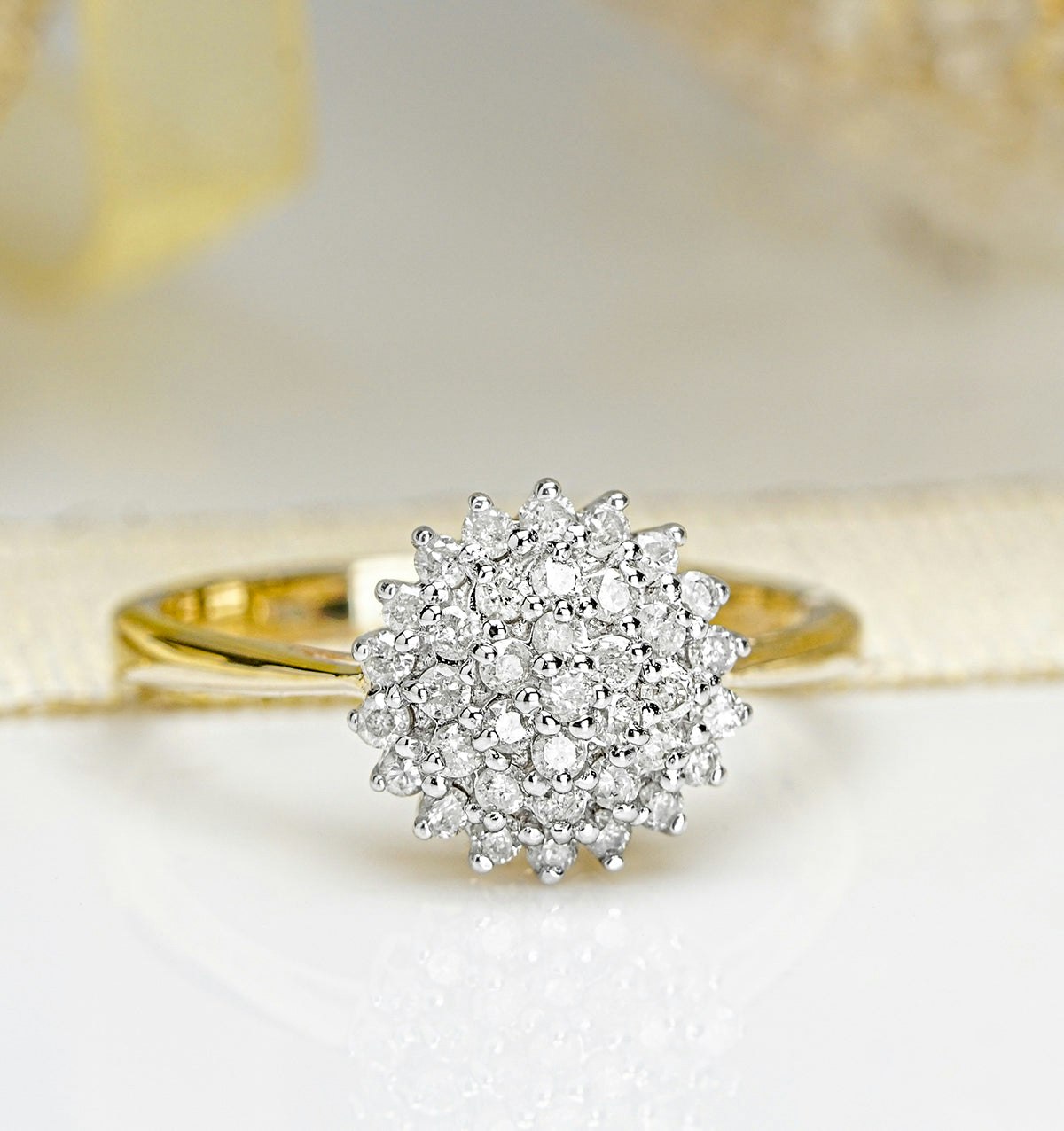 9K Gold Diamond Cluster Ring 0.50ct - E5607