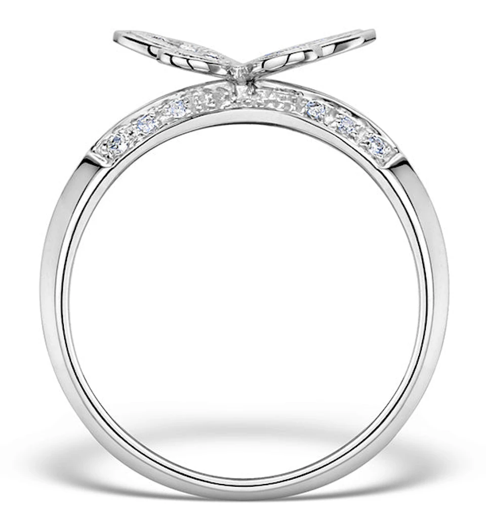 Diamond 0.15ct 9K White Gold Butterfly Ring